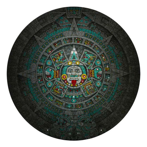 Aztec Calendar wooden jigsaw puzzle image of completed puzzle