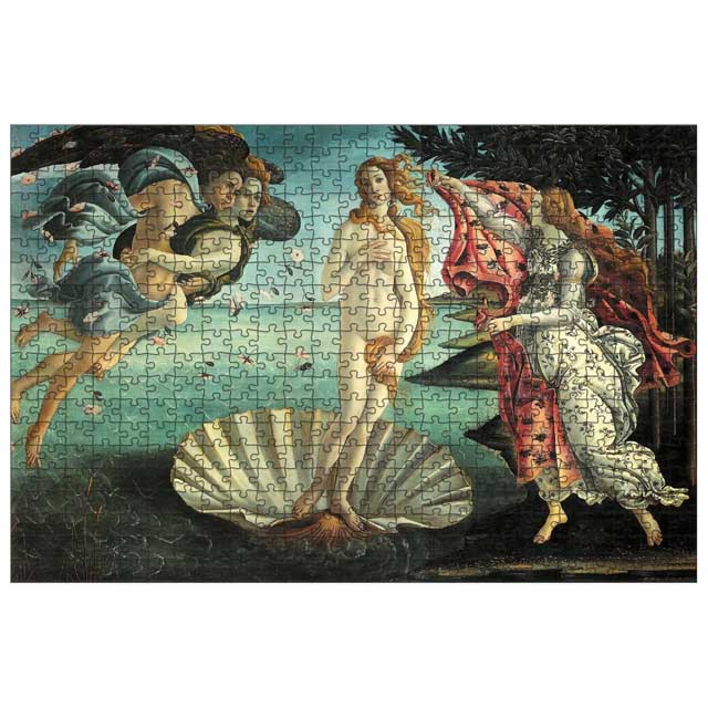 Botticelli "The Birth of Venus" 500 Piece Wooden Jigsaw Puzzle completed