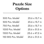 Available puzzle size options for Custom Personalized Wooden Jigsaw Puzzle