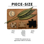 Piece size comparison for Custom Personalized Wooden Jigsaw Puzzle