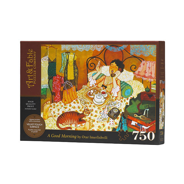 Product image for Good Morning 750 piece velvet-touch jigsaw puzzle by Art & Fable Puzzle Company