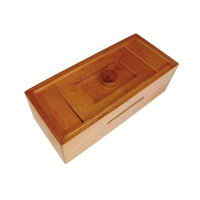 Button Bank wooden puzzle box brain teaser