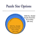 Round Custom Personalized Wooden Jigsaw Puzzle measurements