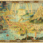 Close up of Vintage Fairyland Map wooden jigsaw puzzle