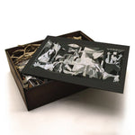 Pablo Picasso "Guernica" wooden jigsaw puzzle storage box with lid open